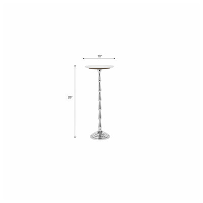 Table basse ExpoBazaar 25,4 cm (L) x 25,4 cm (P) x 66 cm (H) avec plateau en marbre blanc véritable et structure en aluminium moulé
