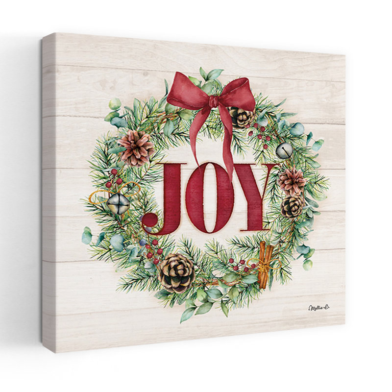 Joyeuse couronne d'art contemporain pin hivernal, H 32 po x l 32 po