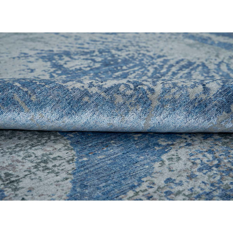Hand Knotted Abstract Area Rug, Rectangle 9' x 12'