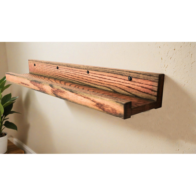 Rayne Small Solid Oak 3 Piece Lipped Shelves, 4.75" H x 59" W x 4" D