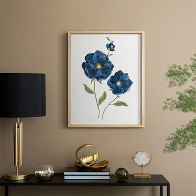 Blue Poppies Framed Print - Solid Wood