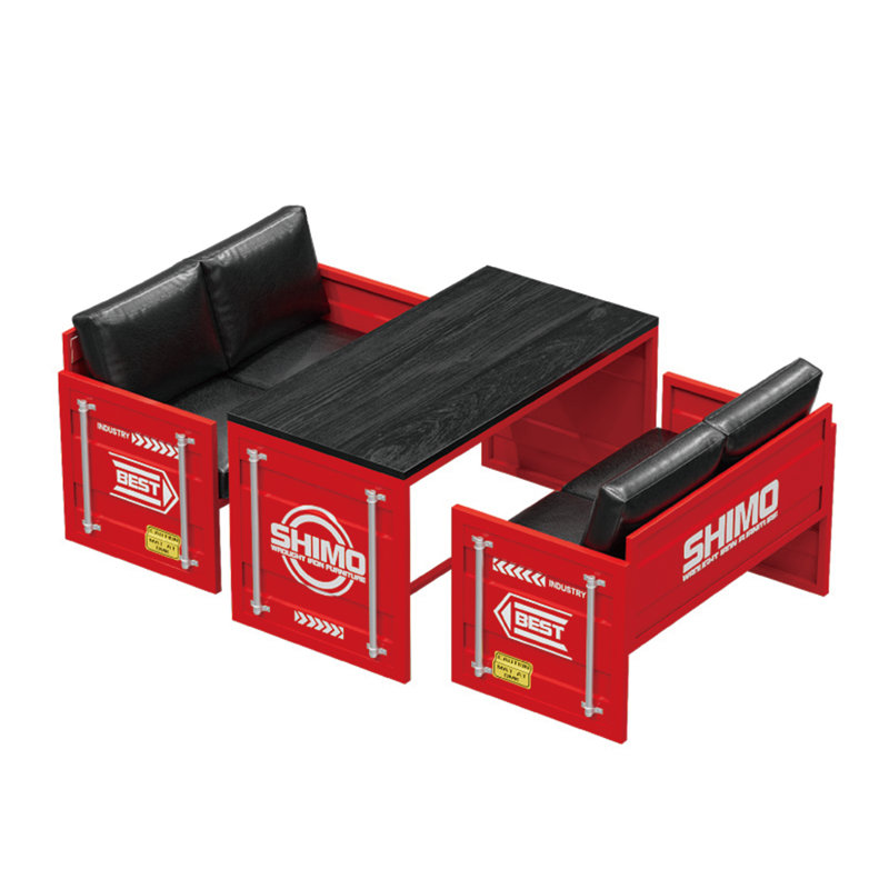 Ensemble de salle à manger rectangulaire L 55,2 po x l 27,6 po Levonda, Rouge, Rouge