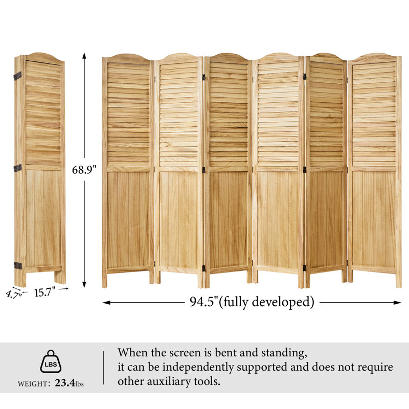 Paravent en bois massif, Bois, 6