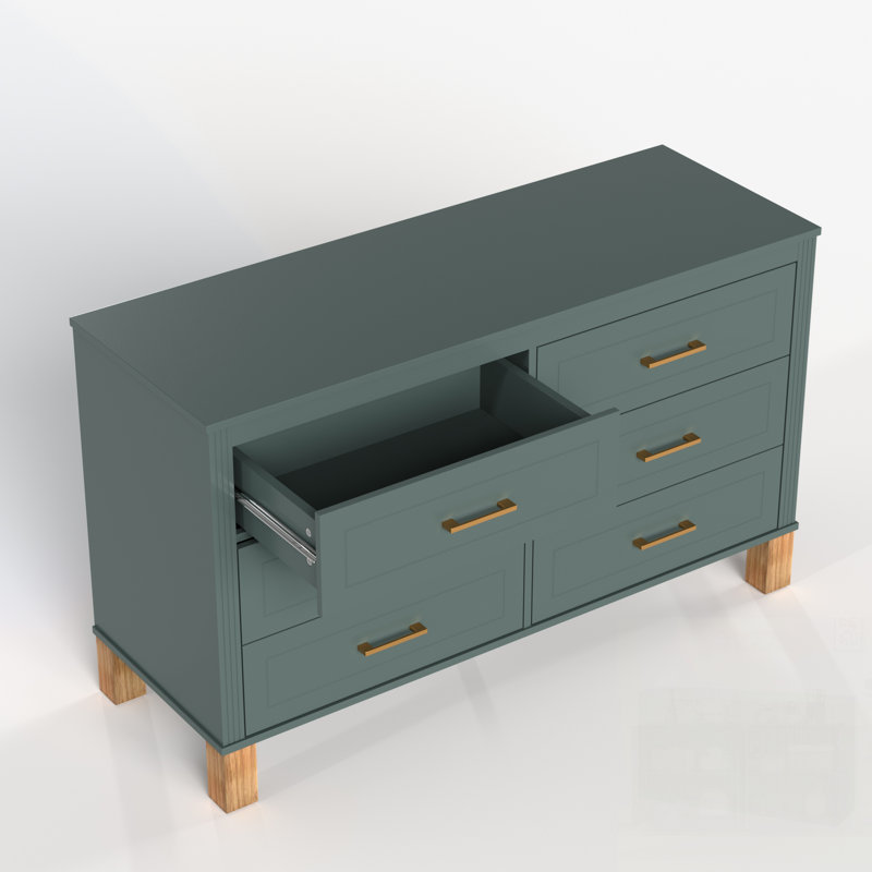 Commode double 6 tiroirs, Vert clair