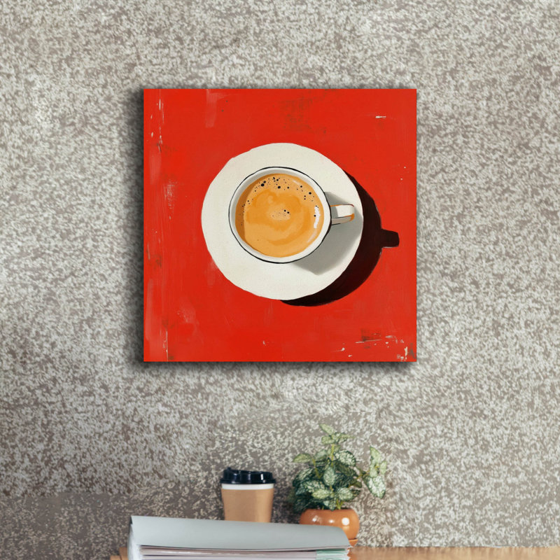 «Red Table Cup» par Svetlana Aleynikova, art mural sur toile, H 18 po x l 18 po