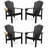 Dareona Set Of 4 Hdpe Stackable Adirondack Chairs With Cup Holders, All-Weather Outdoor Patio Chairs-432928113-423456775