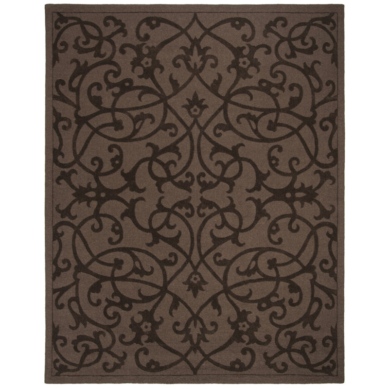 Tapis brun en laine touffeté à la main Soukup, Rectangle 4 pi x 6 pi