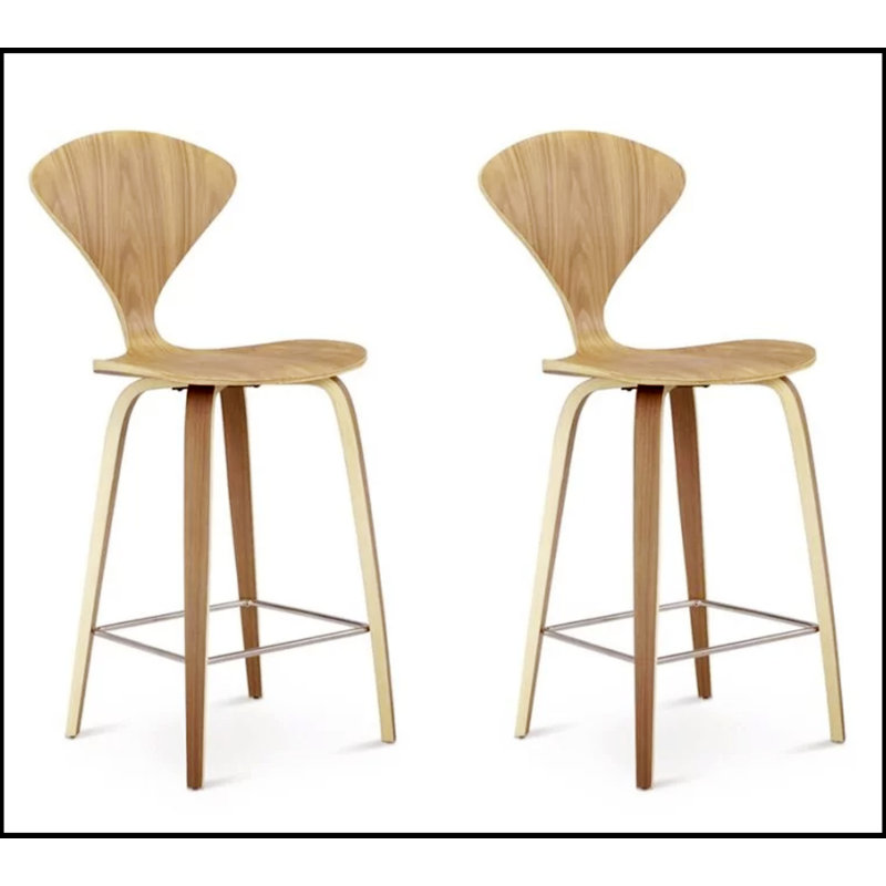 Banc de salle à manger rembourré gris clair 1pc avec tons neutres doux et pieds en bois à finition foncée pour les intérieurs modernes