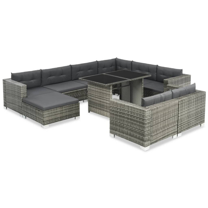 Ensemble de conversation modulaire avec coussins Weybridge, Gris