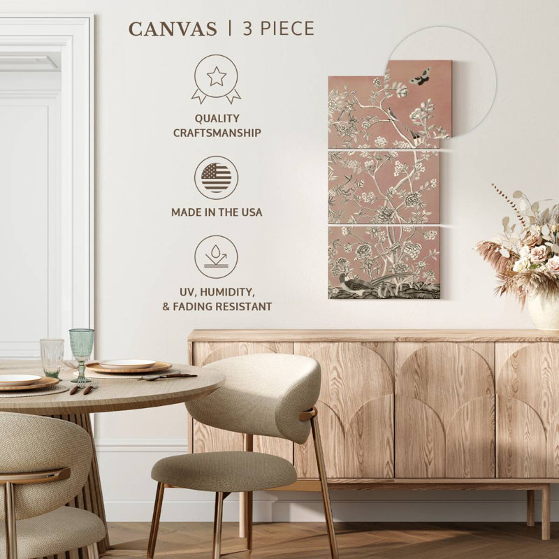 Blush Chinoiserie I, 38" H x 18" W