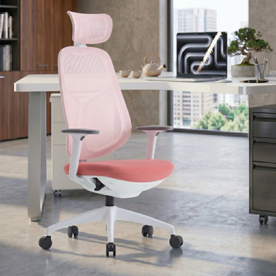 Ergonomic High-Back Office Chair with Adjustable Headrest, Breathable Mesh Back & Comfy Cushion for Long Working Hours