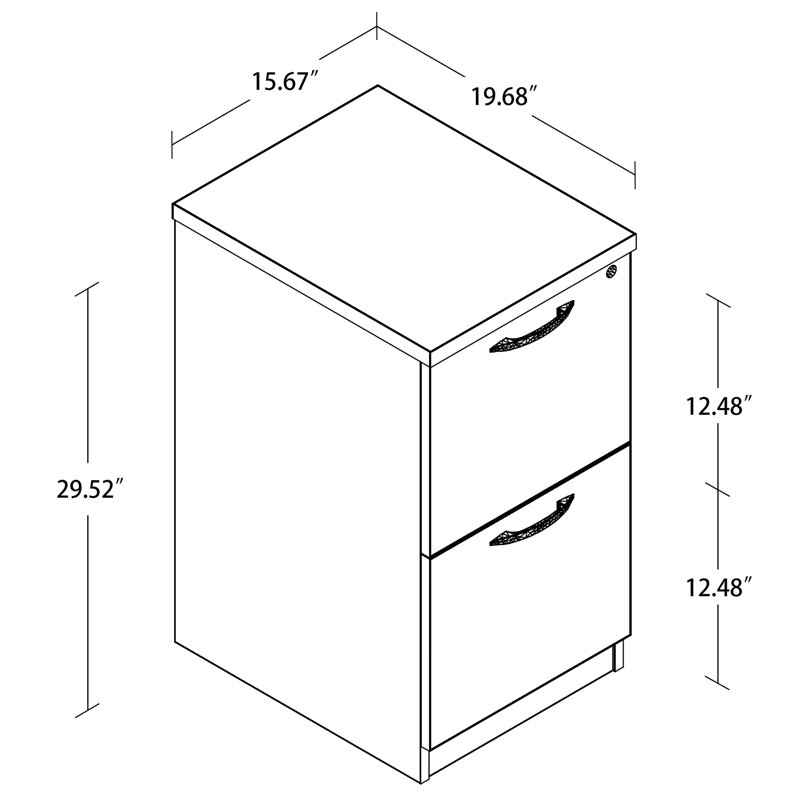 15.67'' Wide 2 -Drawer File Cabinet, Lime