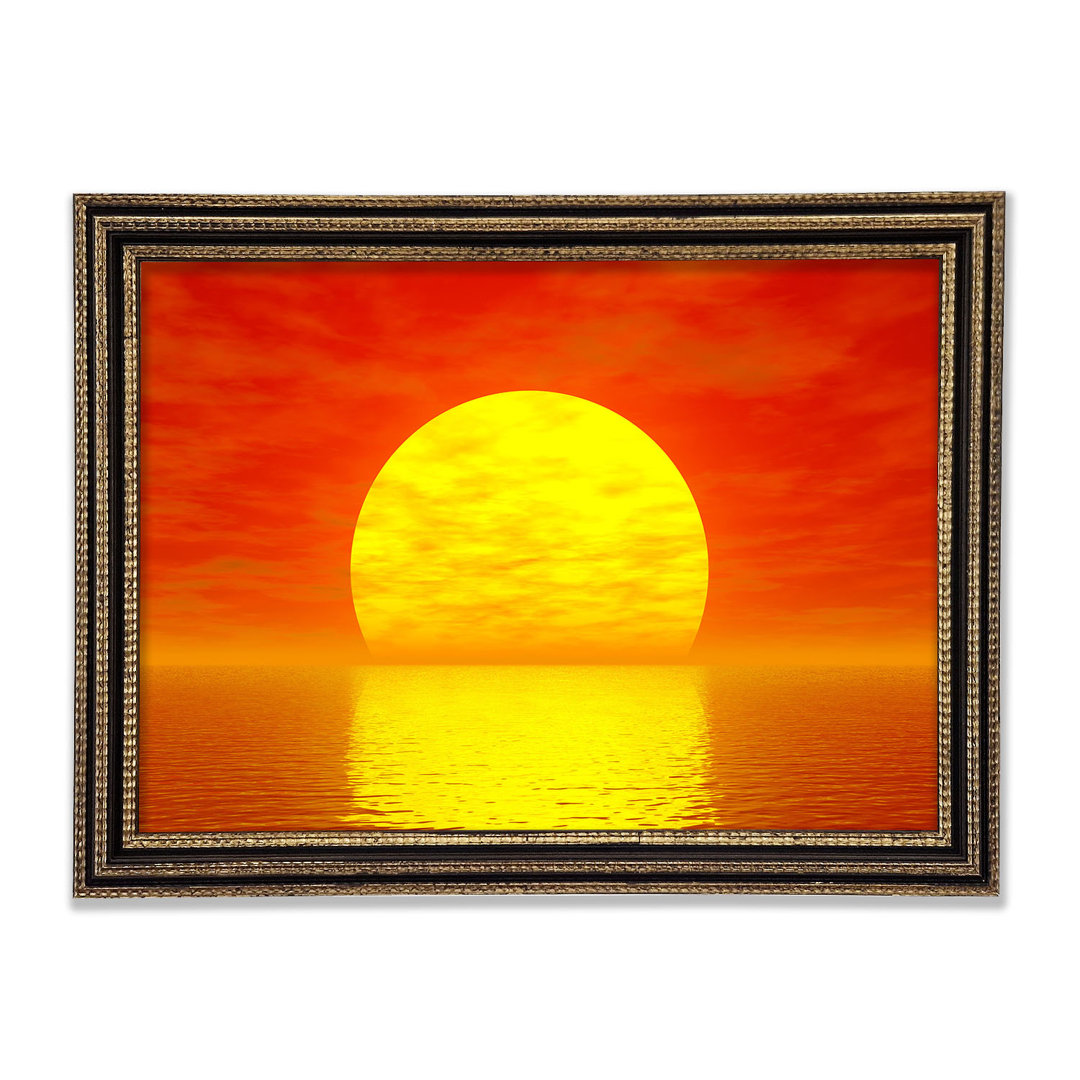 Glorious Orange Sunset Gerahmter Druck Wandkunst