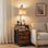 Lampe sur pied avec table, table de bout à 2 niveaux avec 3 tiroirs et 3 lumières de température de couleur, table de chevet moderne avec table de chevet avec port USB et port de charge de type C et CA pour salon, chambre à coucher, dortoir