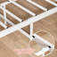 Cadre de lit simple en métal pour enfants avec tête et pied de lit en forme de cœur, lit plateforme blanc avec lattes robustes, aucun sommier requis-2008862413