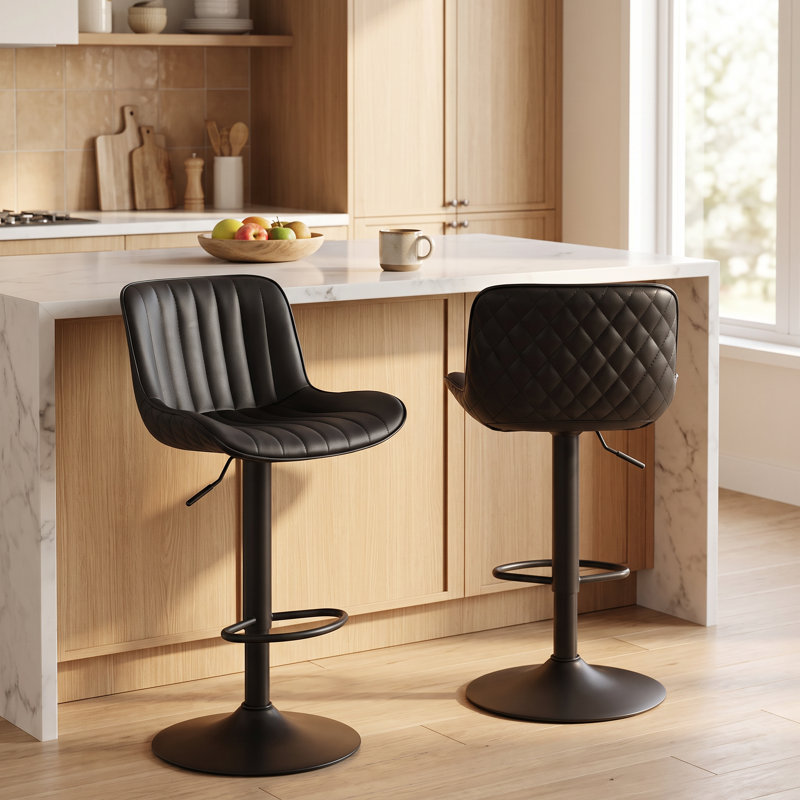 Tabourets de bar Brinitta, Noir