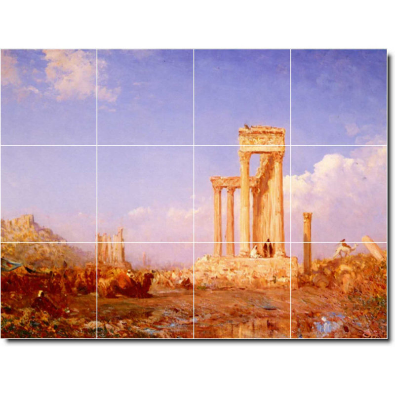 Carreau de céramique décorative 24 po x 18 po 6 po x 6 po, Felix Ziem, peinture historique W09984