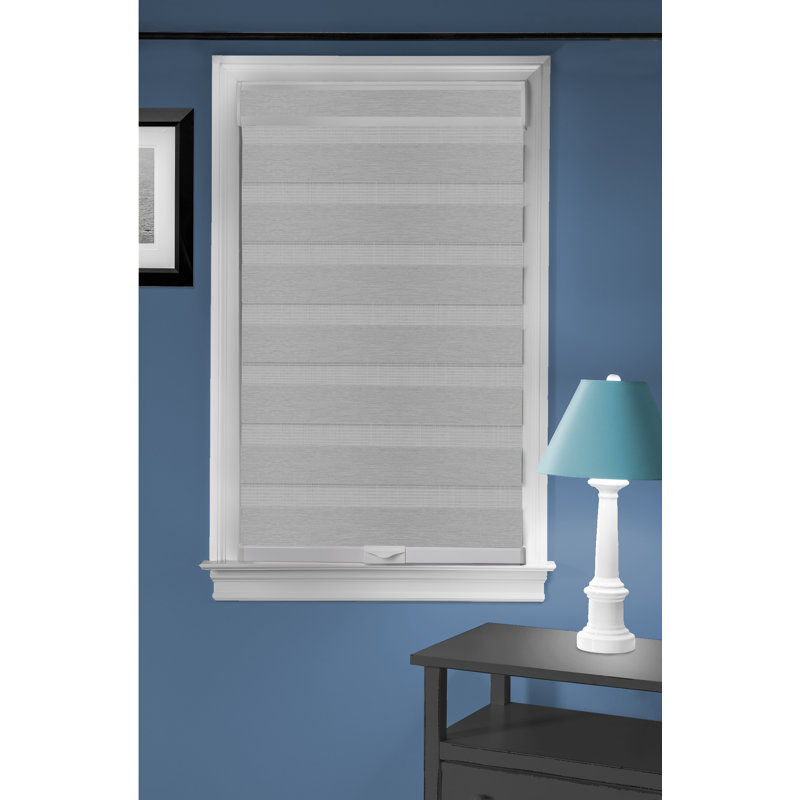 Store romain semi-transparent sans cordon à double couche, Blanc, l 36" x L 72"
