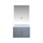 Meuble-lavabo gris foncé l 30 po x P 22 po, comptoir en marbre de Carrare et miroir DEL de 30 po