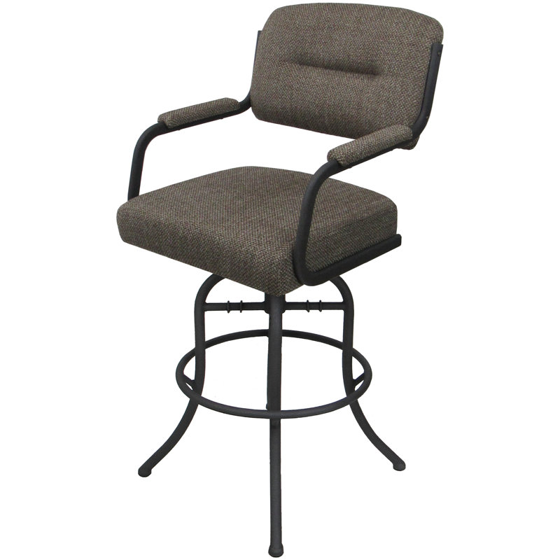Tabouret de bar pivotant 30 po Jomiah, Brun, Gris