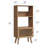 Small Bookcase, 43" H Open Shelf Cube Bookshelf With Slatted Door, Mid-century Bookcase With 3 Cubes, Open Shelves Display Storage Cabinet For Living Room, Home Office, Oak-838677309