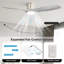 Ventilateur de plafond encastré à 3 pales 52 pouces avec lumière, gris, télécommande / APP Shandi Modern Smart-1817163655