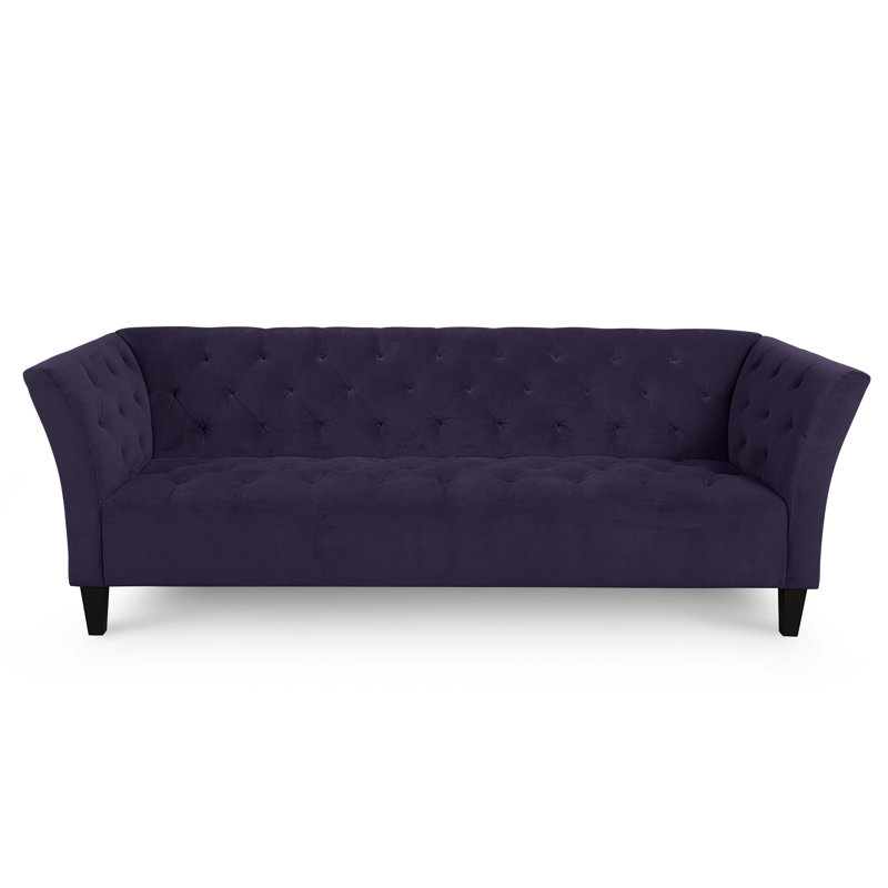Carruth Upholstered 91'' Sofa, Bella Aubergine Performance Velvet