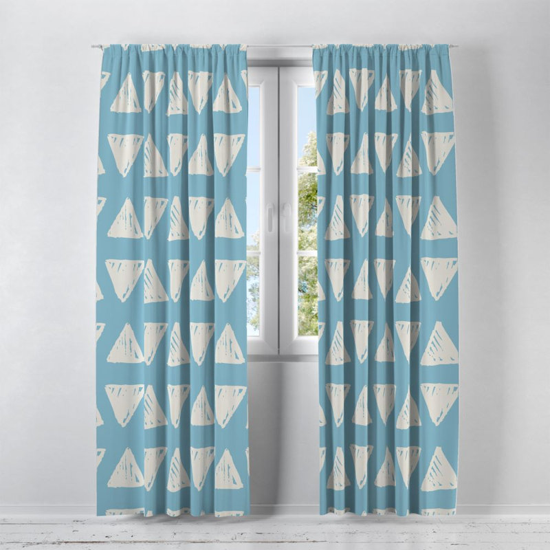 Panneaux de rideaux géométriques semi-transparents, L 20 po x L 61 po