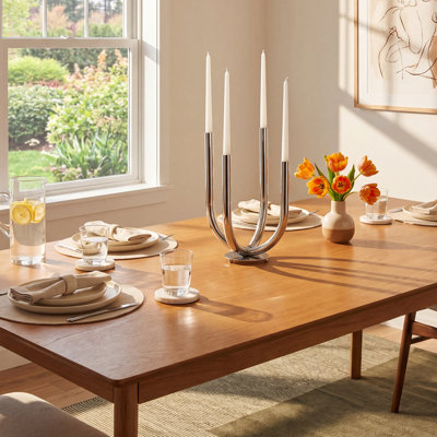 Bianca 15.3'' H Stainless Steel Tabletop Candelabra