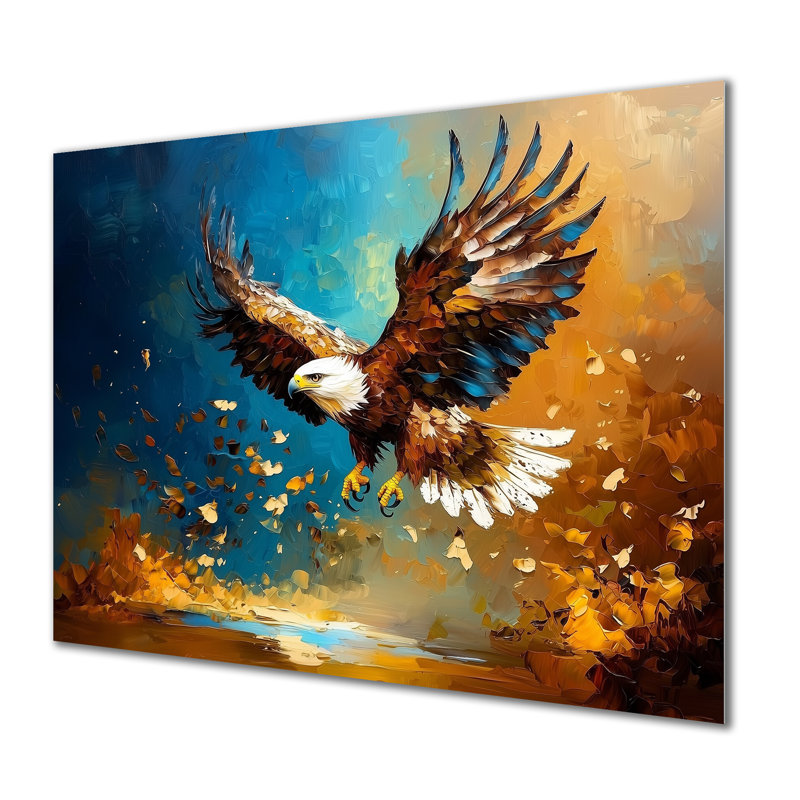 «Soaring Eagle Freedom I - Animals», impression murale en métal, H 12 po x l 20 po