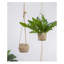Ensemble de 2 pots à fleurs suspendus avec support en coton, pot de style bohémien 5 po x 5 po x 4,5 po, panier à fleurs tissé de 21 po avec support en macramé et pampille