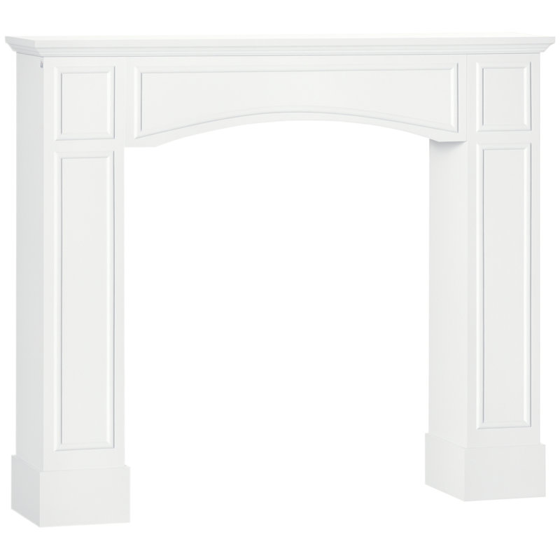 Manteau de cheminée, manteaux de cheminée autoportants avec motif décoratif largeur intérieure 29 po blanc