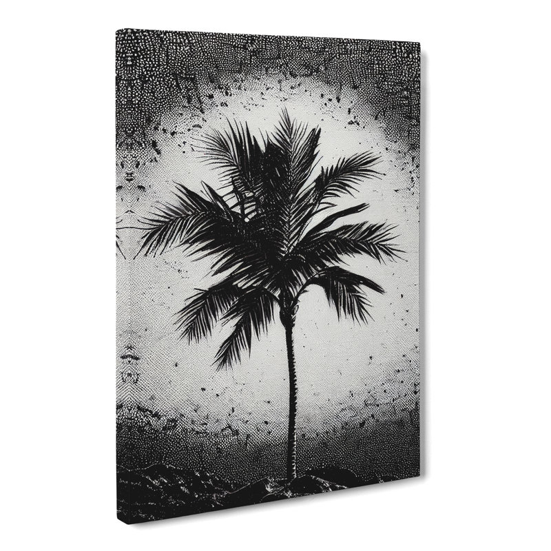 Palm Tree Stippling - Wrapped Canvas, 60cm H x 40cm W x 3cm D