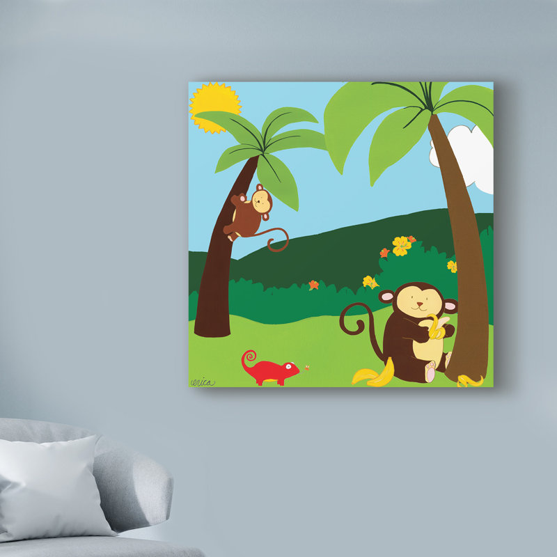 « jungle jamboree ii », art sur toile, H 35 po x l 35 po x P 2 po