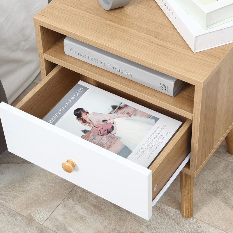 40cm W Manufactured Wood Bedside Table