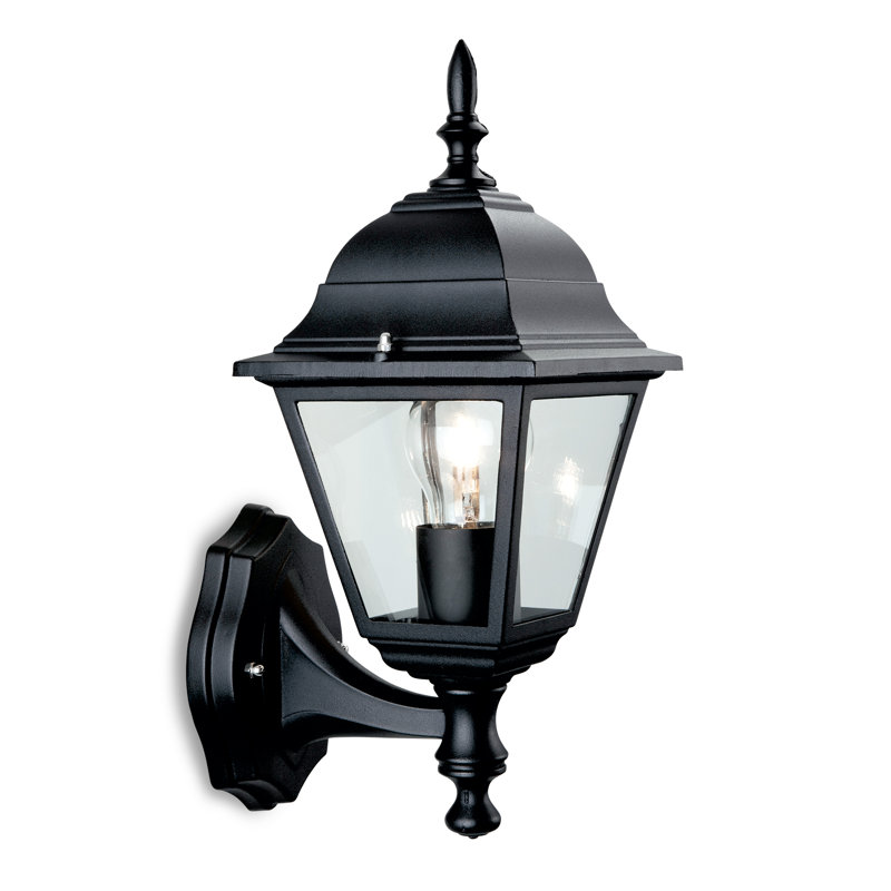 4 Panel Matte Black 36cm H Outdoor Wall Lantern