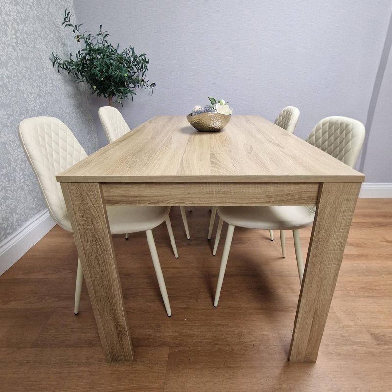 Liya 4 - Person Dining Set, Cream