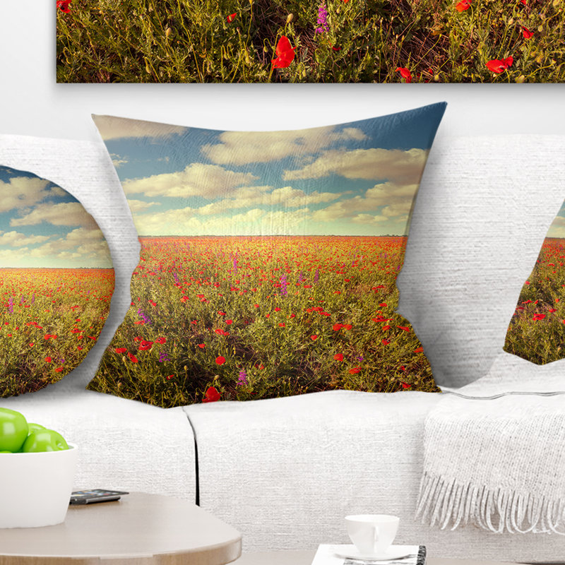 Coussin Floral, 18 po x 18 po, Carré