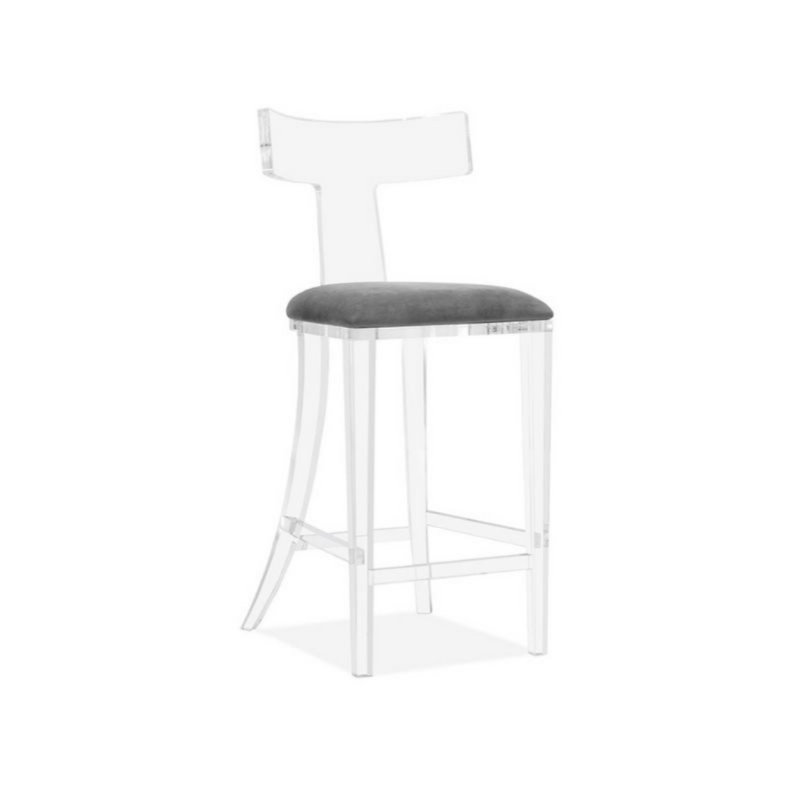 Aqua Upholstered Counter Stool