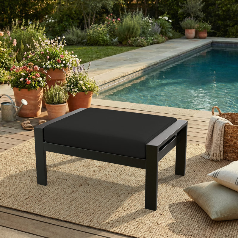 Coussin de siège d'extérieur 3,5 po Sunbrella®, Tissu noir Sunbrella