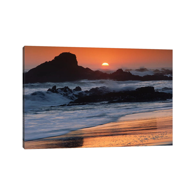 Crashing Surf On Rocks At Sunset, Point Piedras Blancas, California by Tim Fitzharris - Gallery-Wrapped Canvas Giclée on Canvas
