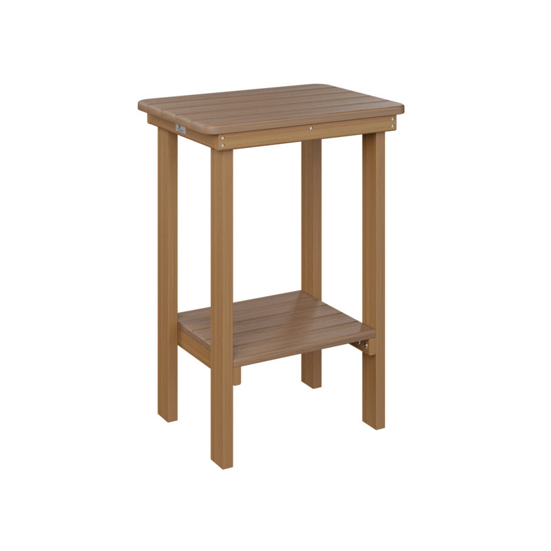 Berlin Gardens Rectangular End Counter Table, Antique Mahogany, Natural Teak