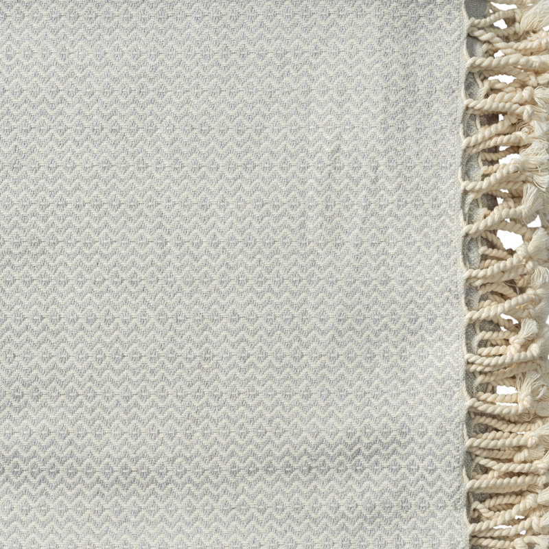 Jeté 100% coton Dacion, Gris clair géométrique