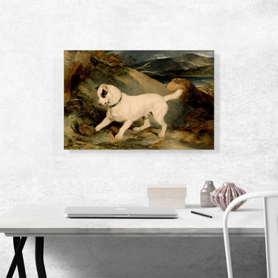 Portrait of a terrier 1858 par Edwin Henry Landseer - reproduction d'art sur toile tendue