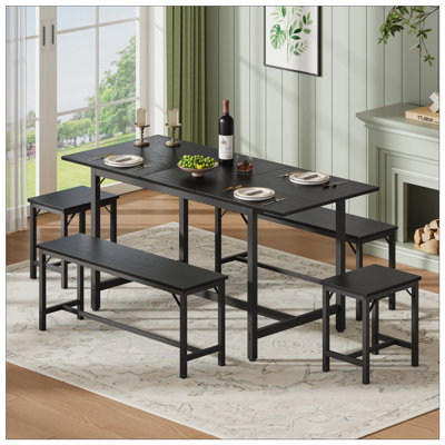 5 pièces Shawnee extensible avec 2 bancs et 2 tabourets