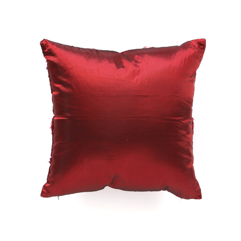 Blossom Geometric Reversible Throw Pillow, Burgundy