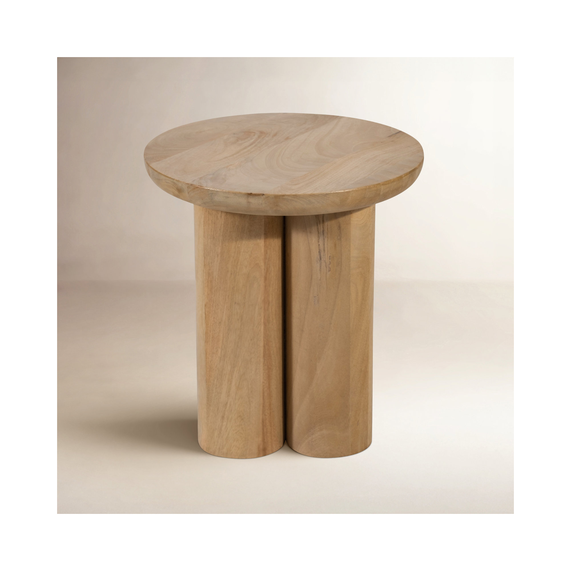 Faustine Modern Neutral Wooden End Table, Natural