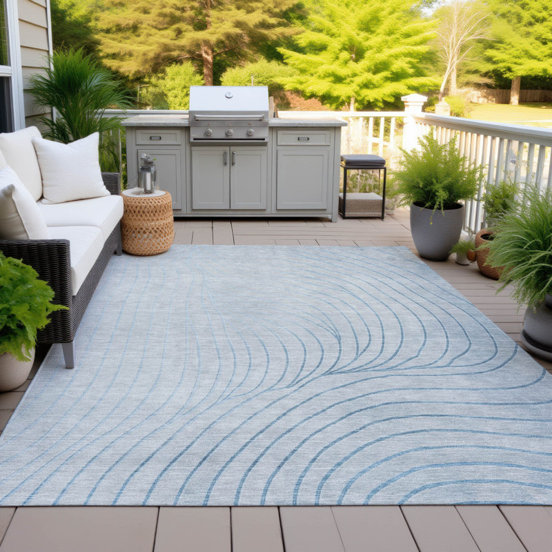 Tapis intérieur / extérieur lavable à la machine Sky Xhevrie, Rectangle 2 pi 6 po x 3 pi 10 po