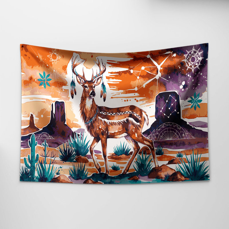 Tapisserie murale Southwestern Animals Deer 19, 88 po x 104 po