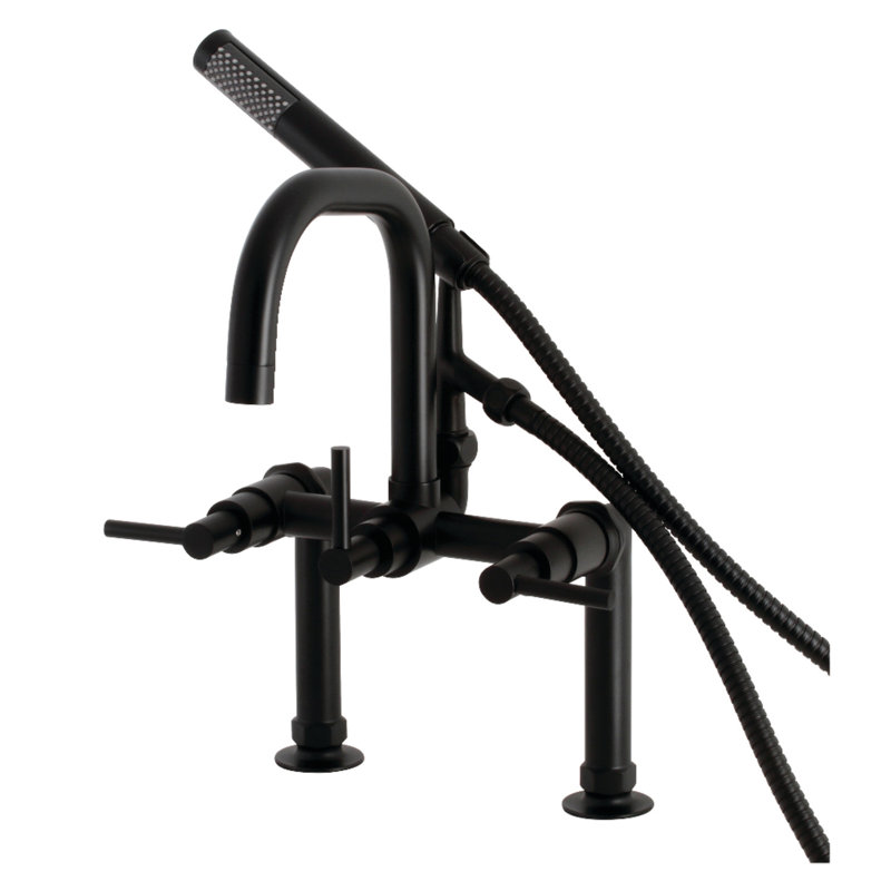 Kingston Brass Concord Deck Mount Clawfoot Tub Faucet, Matte Black